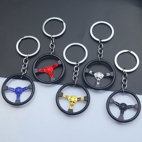 Auto Lenkrad Schlüsselanhänger Zinklegierung Metall Rennsport Design Abnehmbar Simulation Schlüsselring Anhänger Hobby Zubehör Geschenk