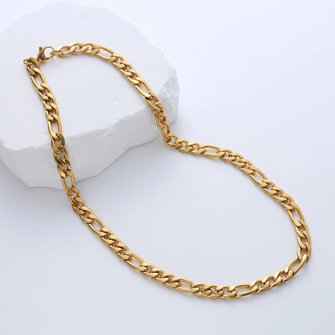 Collana A Catena Figaro In Acciaio Inossidabile Lucidato Gioielli A Maglia Per Uomini Donne Minimalista