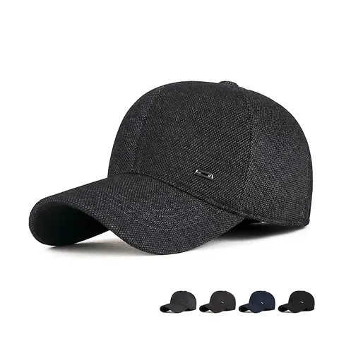 Herren Winter Baseballkappe Vliesfutter Thermischer Ohrenschutz Winddicht Verstellbar Polyester Einfarbig Lässig Outdoor