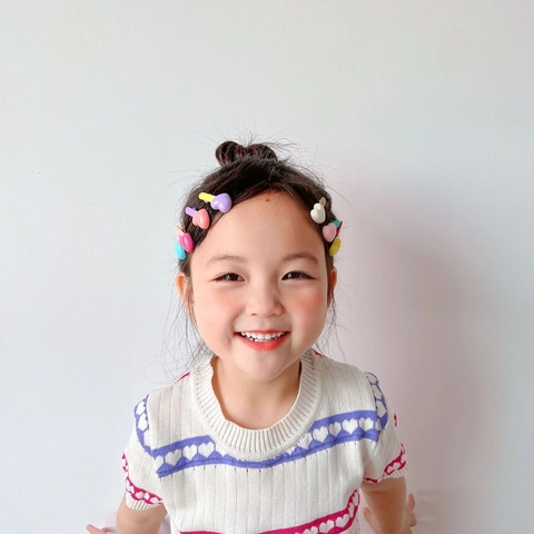Kinder Haarspangen Bunte Bonbonfarben Kunststoff Harz Herz Stern Form Entenschnabel Barrette Für Mädchen Student Süßes Accessoire