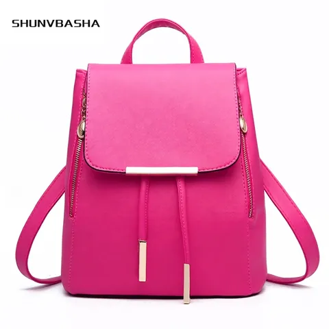 Sac à Dos Mode Femme Cuir PU Saffiano Rabat Cordon Sac à Dos Dames Décontracté Quotidien Voyage École Multi Poches