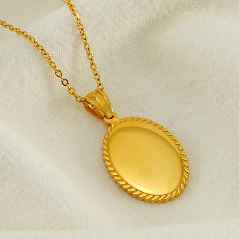 Collar Colgante Medalla Milagrosa Acero Inoxidable Chapado En Oro 18K Religioso Virgen María Ovalado Joyería Mujeres Hombres
