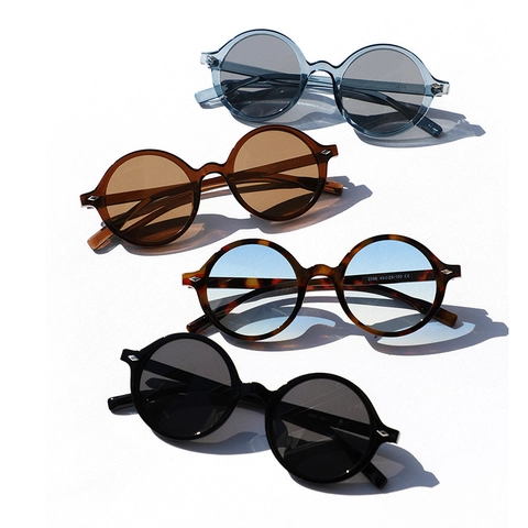 Occhiali Da Sole Rotondi Retro Montatura Oversize Vintage Protezione UV Cornice PC Lente AC Moda Per Uomini Donne