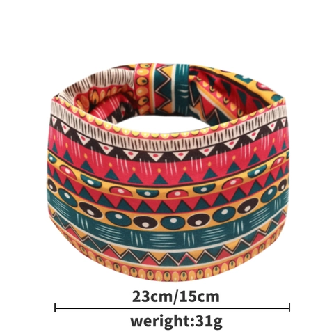 Bandeaux Larges Élastiques Bohème Imprimé Ethnique Tissu Bandeau Pour Femmes Sport Yoga Style Africain Serre Tête