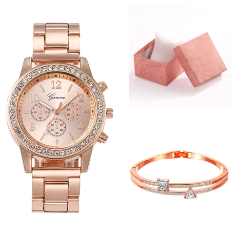 Luxus Damen Quarzuhr Mit Strass Legierung Analoge Armbanduhr Elegante Mode Schmuck Armband Accessoire Geschenk