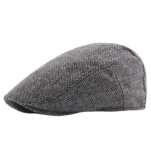 Berretto Piatto Uomo Donna Misto Lana Tweed Spina Di Pesce Newsboy Ivy Cappello Vintage Britannico Quadri Velluto A Coste