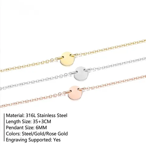 Collana a Y Doppia in Acciaio Inossidabile Minimalista per Donna Ciondolo Geometrico a Disco Tondo e Barra Gioielli Oro Argento
