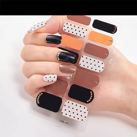 Full Wraps Nagelaufkleber Selbstklebend Leopard Erdbeere Goldfolie Glitzer DIY Maniküre Dekoration Für Damen