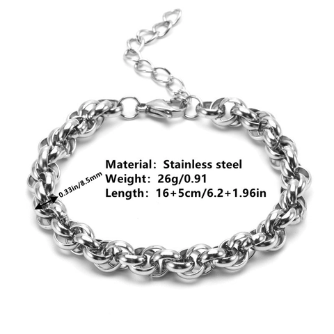 Parure De Bijoux En Acier Inoxydable Pour Femmes Collier Bracelet Bracelet De Cheville À Maillons Grain De Café Argent Bijoux