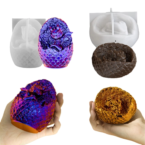 Dragon Egg Hatchling Silicone Mold Mythical Baby Dragon DIY Resin Candle Plaster Casting Tool Home Decoration