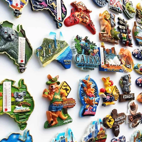 Magnet De Réfrigérateur Souvenir Australie Résine 3D Peint À La Main Kangourou Koala Sydney Carte Décoration Magnétique
