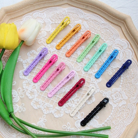Traceless Hair Clip DIY Jewelry Making Finding Metal Macaron Color Wave Bangs Pin For Women Girls Styling Accessory