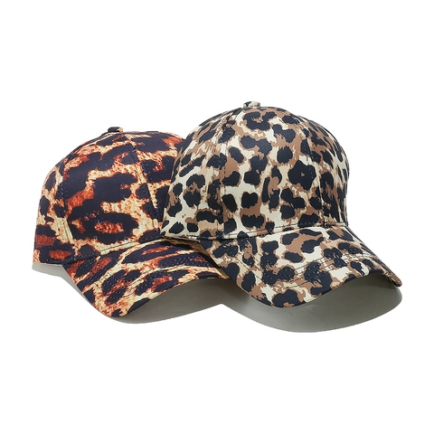 Honkbalpet Met Luipaardprint Polyester Verstelbaar Zonbescherming Buiten Casual Gebogen Klep Mode Voor Dames