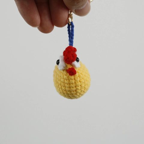 Portachiavi Pulcino All'uncinetto Fatto A Mano Ciondolo Animale In Lana Carino Decorazione Zaino Regalo Cartone