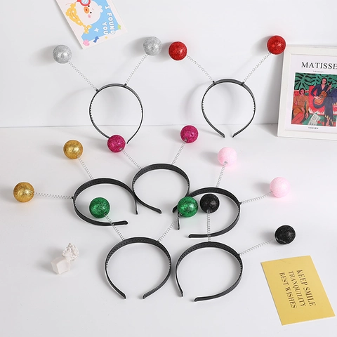Alien Costume Accessory With Glitter Spring Ball Antenna Headband And Irregular Colorful Lens Sunglasses For Party Cosplay