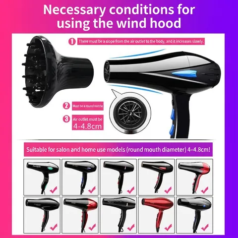 Universal Hair Dryer Diffuser Nozzle Accessory Heat Resistant Plastic For Curly Hair Styling Drying Professional Salon Tool