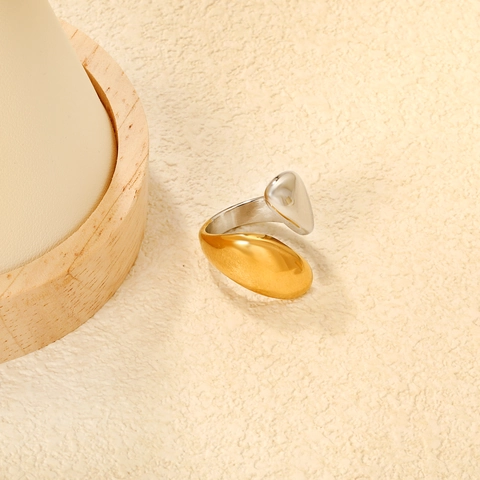 Anelli In Acciaio Inossidabile Per Donna Placcati Oro 18K Pietra Naturale Madreperla Numeri Romani Minimalista Geometrico