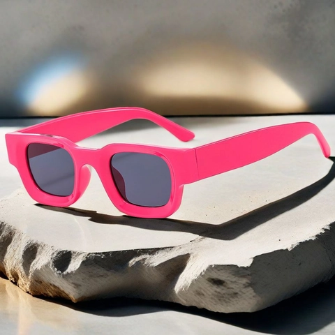 Square Sunglasses Retro Rectangle Vintage UV400 Protection PC Frame AC Lens Ins Style Candy Color Travel Party Unisex
