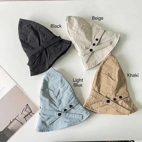 Women Nylon Bucket Hat Quick Dry Sun Protection Wide Brim Japanese Style Foldable Solid Color Summer Beach Hat