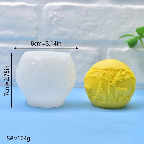 Siliconen Bolvorm 3D Rendier Bos Reliëf Voor Kaarsen Maken Zeep DIY Knutselen Kerst Vakantie Decor