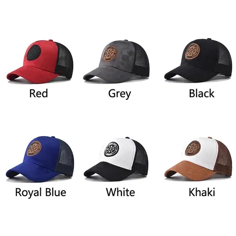 Casquette Trucker Homme Coton Suède Mesh Respirant Réglable Snapback Patch Broderie Outdoor Casual Style Vintage