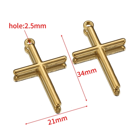 Roestvrijstalen Kruis Hanger Voor DIY Sieraden Maken Kettingen Mode Religieuze Accessoires Goud En Staal Kleur