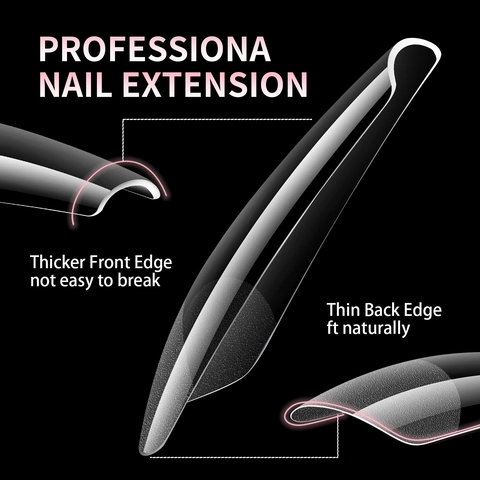 Soft Gel Nail Tips Ultra Thin Half Matte Full Cover False Nails Extensions Salon Manicure DIY Professional Clear