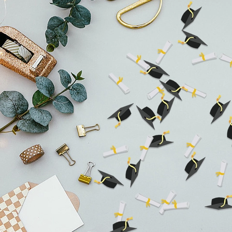 Graduation Confetti Paper Table Scatters Mini Graduation Caps And Scroll Diplomas For Party Celebration Photography Props