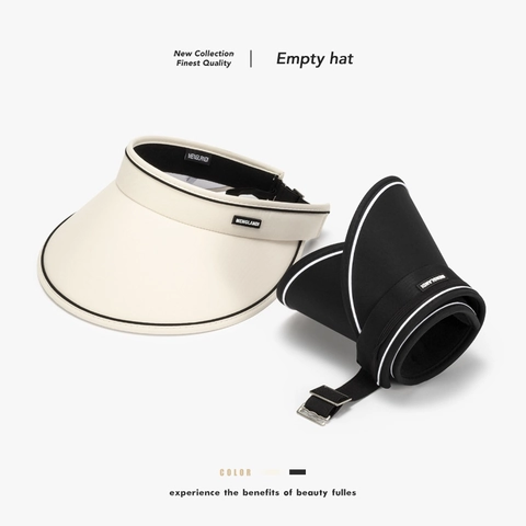 Women's Foldable UV Protection Sun Visor Hat Large Brim Empty Top Polyamide Cotton PVC Beach Sports Cap For Summer
