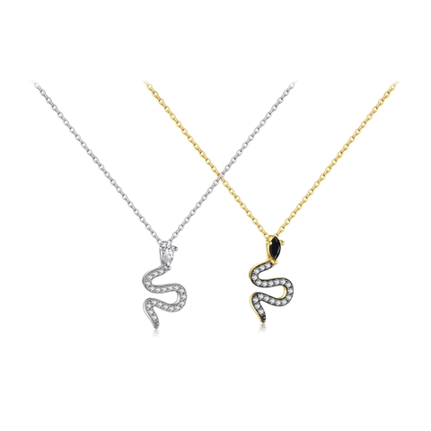 Collana Con Pendente A Serpente In Argento Sterling 925 Con Zirconi Cubici Scintillanti Catena Da Clavicola Animale Vintage Donna
