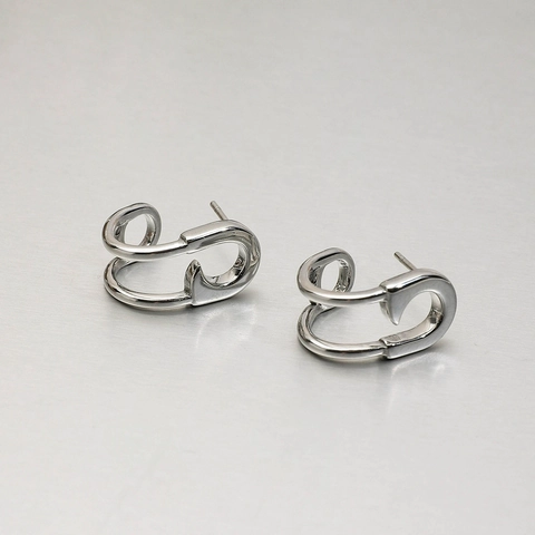 Boucles D'oreilles Trombone Épingle De Sûreté Acier Inoxydable Style Rétro Industriel Pour Femmes Bijoux De Luxe