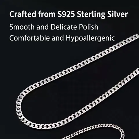 Collier Maille Gourmette Minimaliste Argent Sterling 925 Chaîne Cubaine Pour Hommes Femmes Bijoux Unisexes