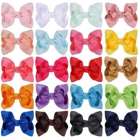 Girls Grosgrain Ribbon Hair Bow Clips Boutique Large Solid Color Barrettes Duckbill Hairpins Hair Accessories For Toddlers