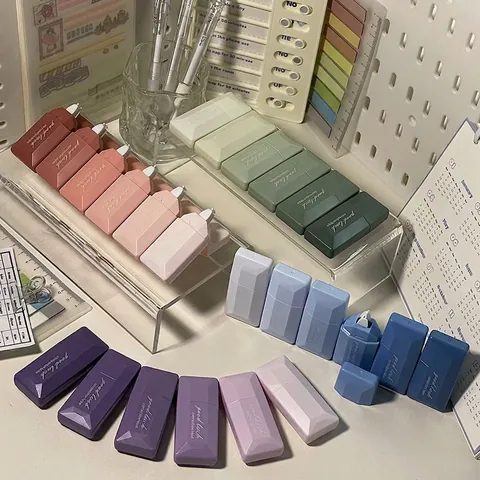 Aesthetic Gradient Correction Tape Plastic Smooth Silent School Office Stationery Simple Creative Writing Supplies