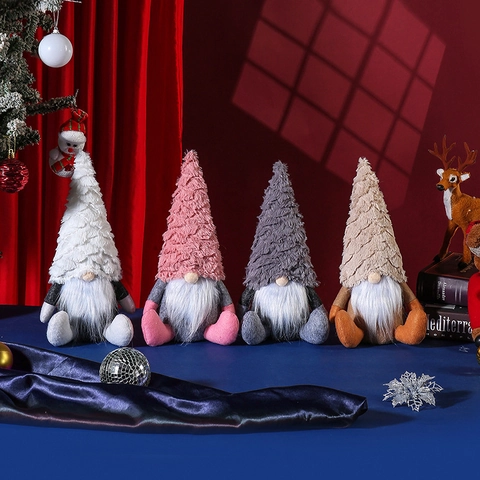 Kerstkabouters Pluche Dwergen Gezichtsloze Oude Man Poppen Noordse Stijl Kerstversiering Voor Desktop Raam Decoratie