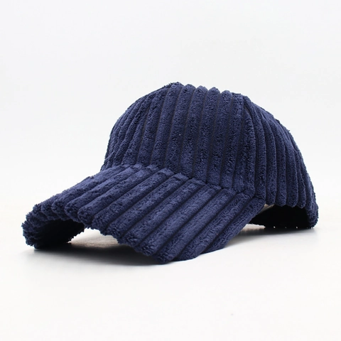 Corduroy Baseball Cap Ribbed Thickened Warm Autumn Winter Solid Color Retro Casual Outdoor Unisex Curved Brim Sun Hat