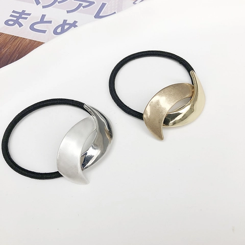 Coletero Geométrico De Metal Con Luna Soporte Elástico Para Coleta Aleación Diadema Minimalista Para Mujer Accesorios De Moda