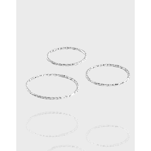 Minimalist 925 Sterling Silver Ring For Women Thin Glitter Band Electroplated INS Style Simple Stackable Jewelry Gift
