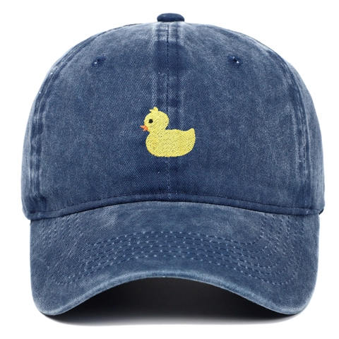 Gorra De Béisbol De Algodón Lavado Con Bordado De Pato Protección Solar Ajustable Vintage Retro Sombrero De Ocio