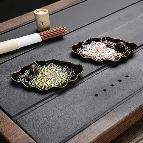 Bruciatore Di Incenso Lega Metallo Lumaca Foglia Di Loto Porta Incenso Vintage Zen Decorazione Casa