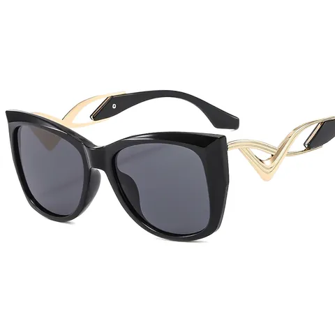 Cat Eye Sonnenbrille Schmetterlingsrahmen UV400 Schutz Hohle Metallbügel Mode Brillen Für Damen