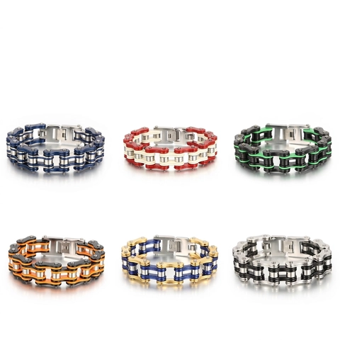 Bracelet Chaîne De Moto Vélo En Acier Inoxydable Pour Homme Style Hip Hop Street Punk Bijoux Industriels Biker
