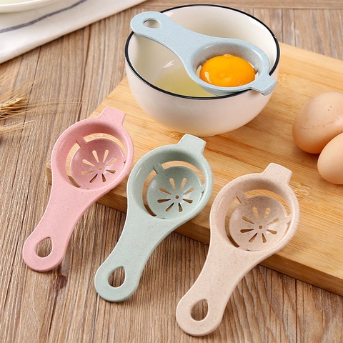 Wheat Straw Egg White Separator Yolk Filter Slotted Spoon Kitchen Baking Cooking Tool Eco Friendly Manual Portable