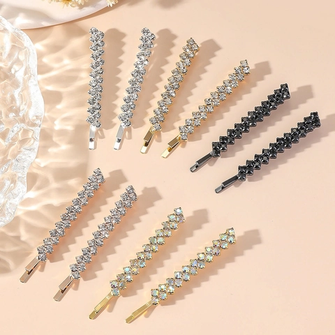 Elegante Strass Bobby Pins Legierung Metall Haarklammern Für Frauen Hochzeit Braut Kopfschmuck Funkelnde Haaraccessoires