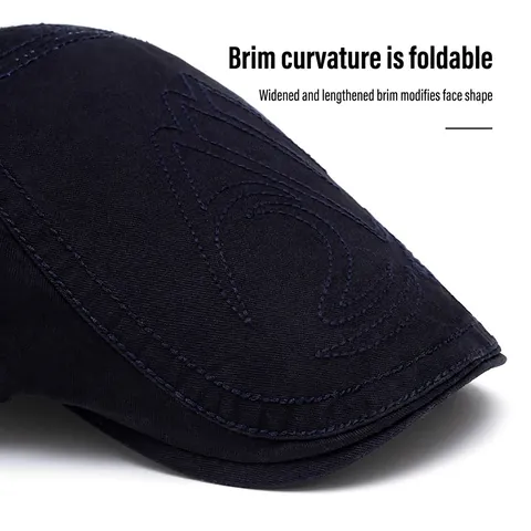Retro Schirmmütze Baumwolle Verstellbar Atmungsaktiv Sonnenschutz Britischer Stil Flat Cap Unisex