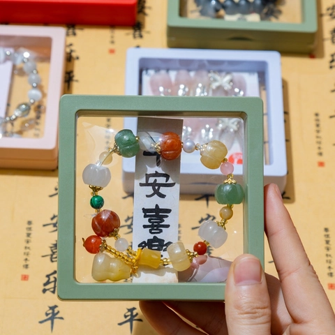 Transparent PE Film Suspension Jewelry Box Anti-Oxidation Dustproof Portable Display Frame Case For Earrings Necklaces Rings Coins Jewelry Packaging Organizer Storage