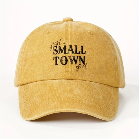 Berretto da Baseball Lavato per Donna Uomo Small Town Girl Stampa Lettera Cappello da Sole Regolabile Vintage Distressed Outdoor
