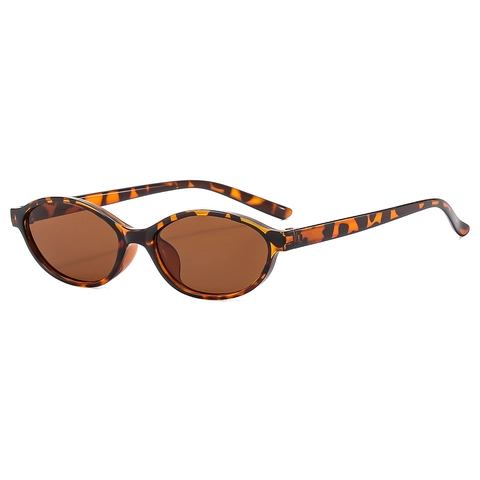 Gafas De Sol Ovaladas Retro Montura PC Lentes AC Protección UV Moda Hip Hop Vintage Para Mujeres