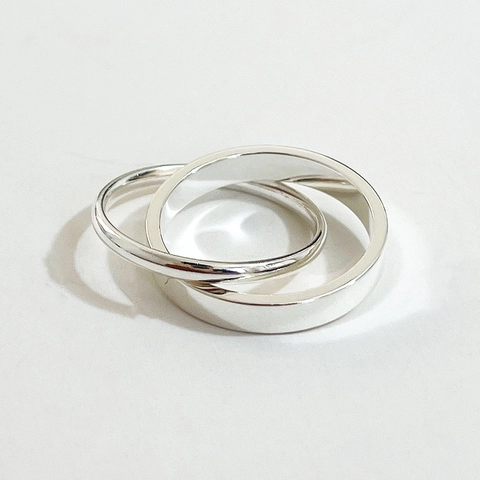 Anello Intrecciato In Argento Sterling 925 Design Incrociato A Doppio Strato Geometrico Minimalista Da Donna