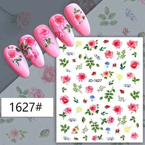 Autocollants Art Des Ongles Floraux Frais Style Japonais Auto Adhésifs Motifs Rose Marguerite Été Décoration Manucure DIY